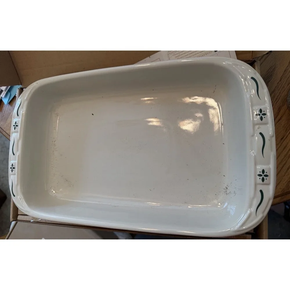 New Longaberger 9x13 Woven Traditions Ivory Baking Dish NIB
